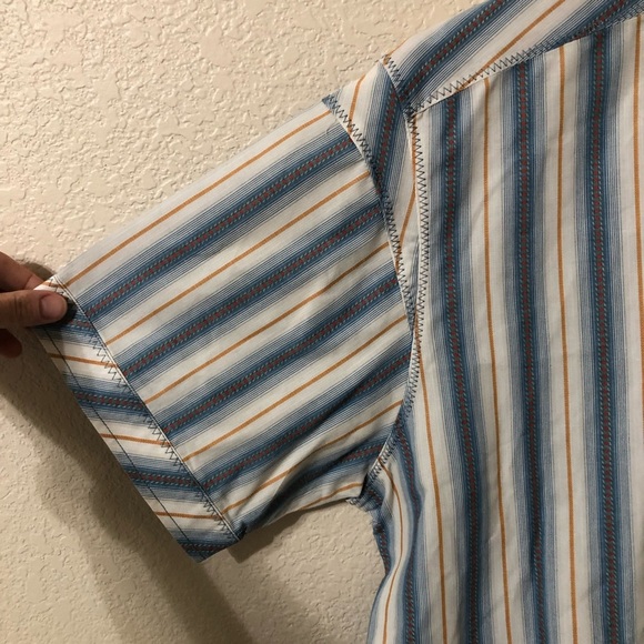 Kuhl Mens Shortsleeve Button Up Western Vintage Stripe Shirt - Size XL - Picture 2 of 9